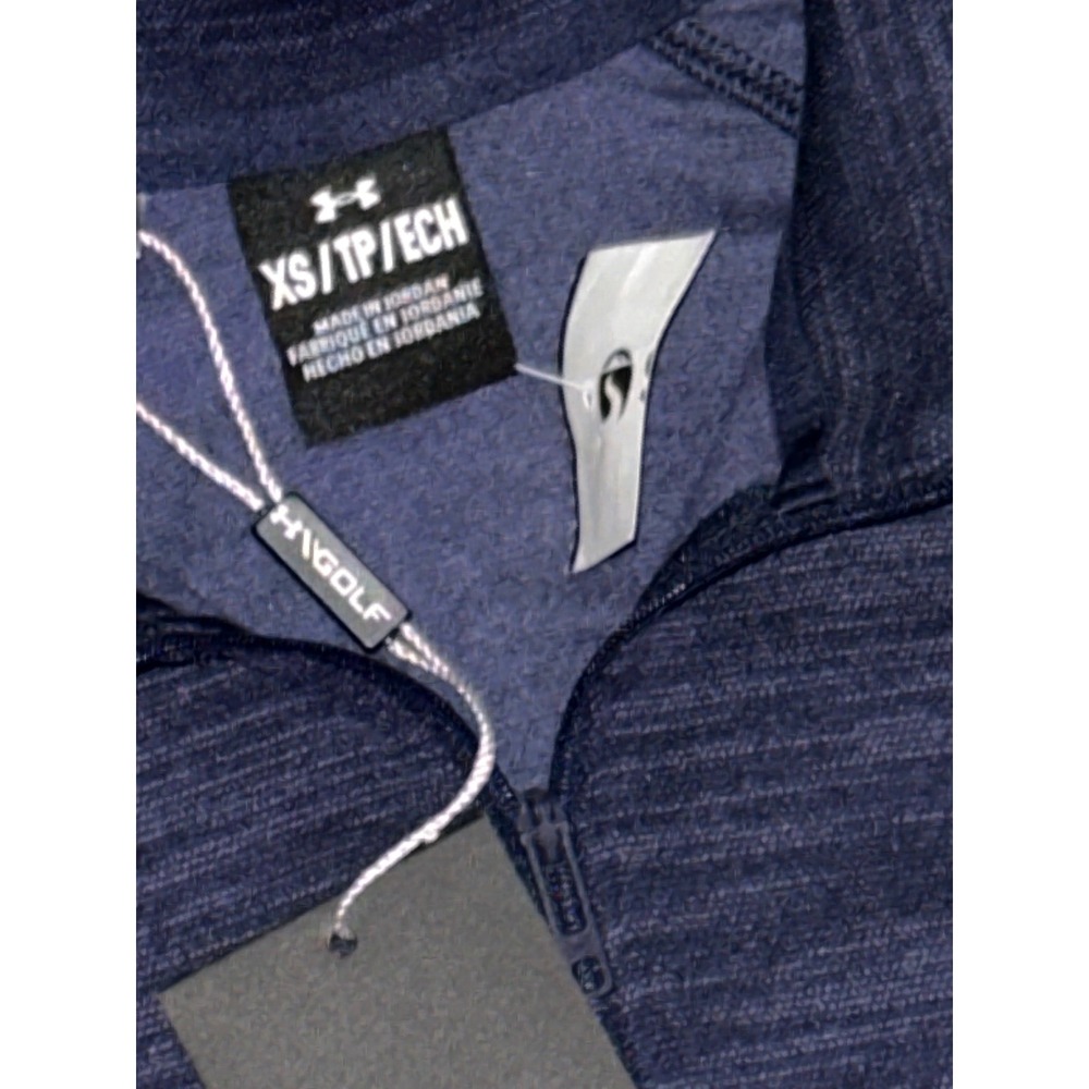 Under Armour Golf Mens XS Navy Blue Space Dye Full Zip Jacket Mock Neck NWT - Picture 2 of 2